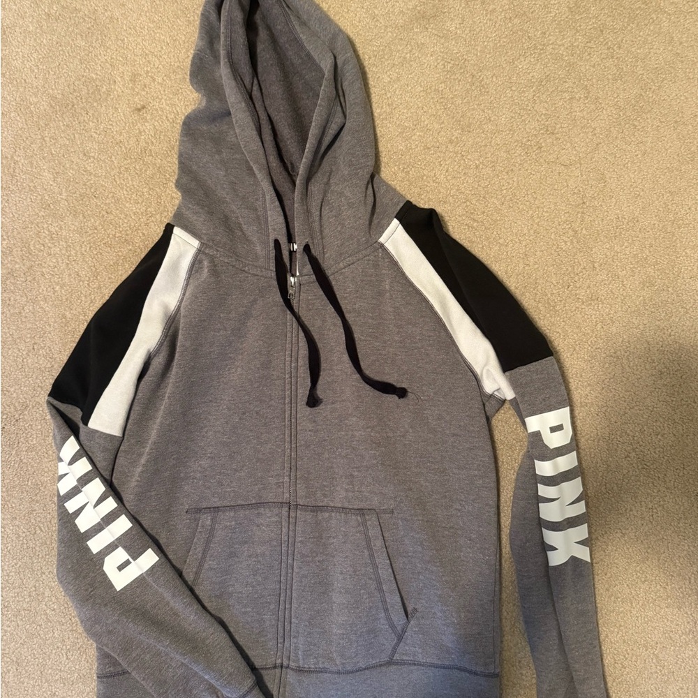Women’s GUC Gray and Black PINK Hoodie Size L